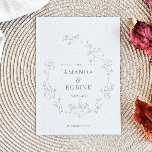 Elegante Blumenhochzeit speichern das Datum Save The Date (Von Creator hochgeladen)