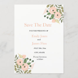 Elegante Blumenhochzeiten speichern das Datum der Save The Date