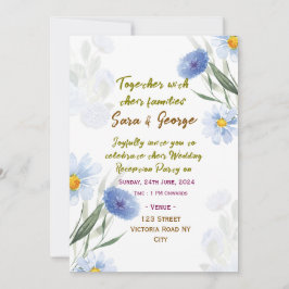 Elegante Blumenhochzeitsempfangs-Einladungen Einladung