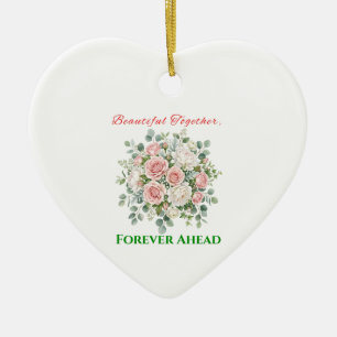 Elegante Blumenhochzeitsuhr Keramik Ornament