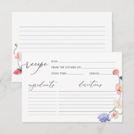 Elegante Blumenkarte Brautparty Rezept Karte
