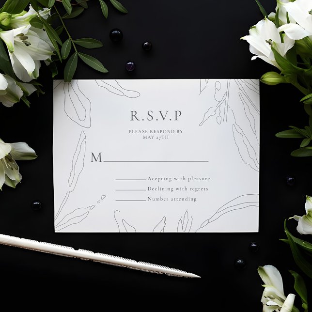 Elegante Blumenkarte RSVP Karte (Von Creator hochgeladen)