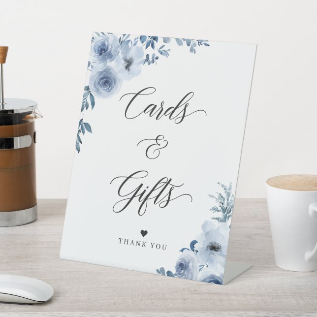 Elegante Blumenkarten und Geschenke Sockelschild (In SItu)