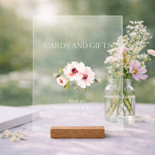 Elegante Blumenkarten und Geschenke-Zeichen Acrylschild