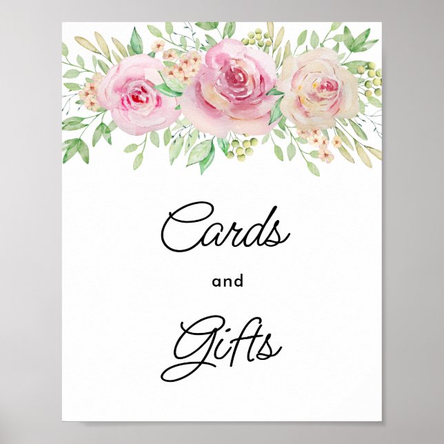Elegante Blumenkarten und Geschenkplakate Poster (Vorne)