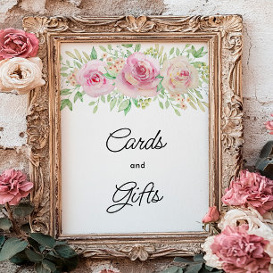 Elegante Blumenkarten und Geschenkposter Poster