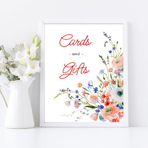Elegante Blumenkarten und Geschenkposter Poster