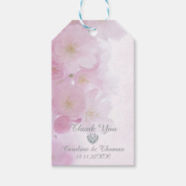 Elegante Blumenkirschblüten Danke für Ihre Hochzei Geschenkanhänger