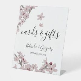 Elegante Blumenkirsche Blossom Hochzeitskarten & G Sockelschild