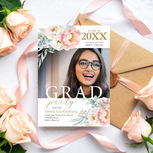 Elegante Blumenklasse 2023 Grad Party Einladung