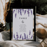 Elegante Blumenlavender Hochzeitstorte Tischnummer<br><div class="desc">Ein klassisches und elegantes Lavendel-Aquarell-Design,  ideal für eine Blumenfrühlingslandeshochzeit.</div>