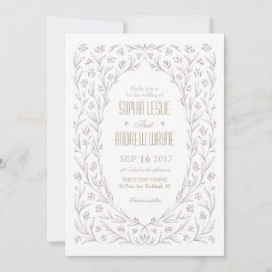 Elegante Blumenlila lila rustikale Hochzeit Einladung