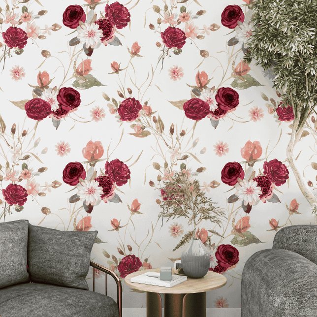 Elegante, blumenorange- und maronfarbene Blume Tapete (Von Creator hochgeladen)