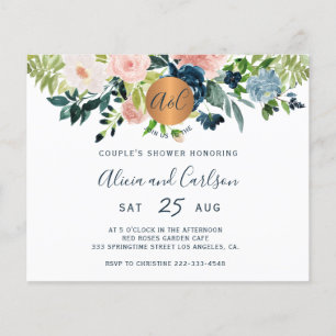 Elegante Blumenpaare mit günstiger Dusche Flyer