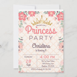 Elegante BlumenParty Einladung prinzessin-Birthday