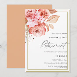 Elegante Blumenpfirsichversorgung Einladung