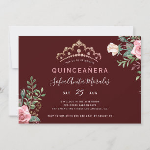 Elegante Blumenprinzessin-Tiara Burgunder Quincean Einladung