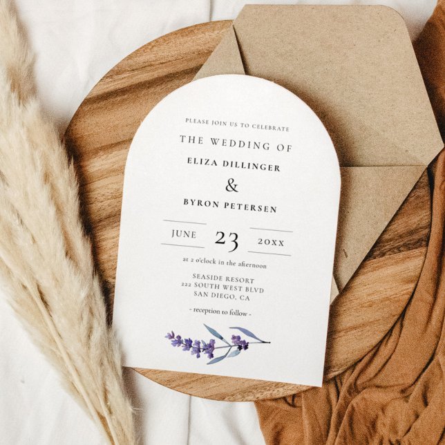 Elegante Blumenravender Arch Wedding Einladung (Von Creator hochgeladen)