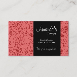Elegante, blumenrote Visitenkarte