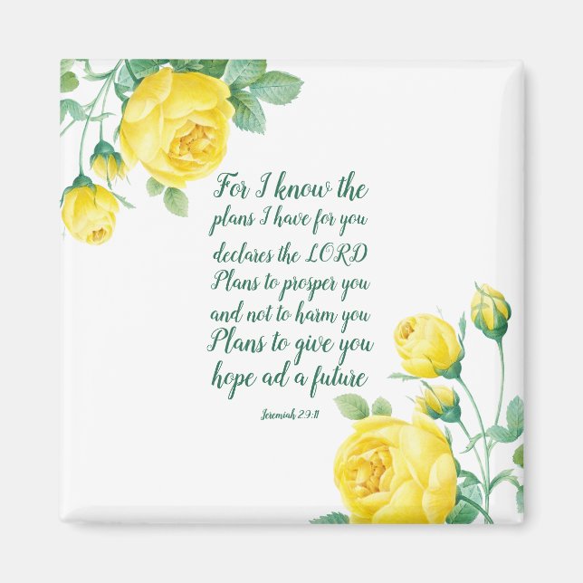Elegante Blumenschrift 29:11 Magnet (Vorne)