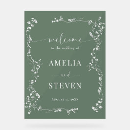 Elegante Blumenstrauß Classic Wedding Acrylschild