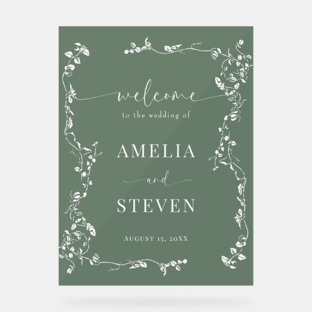 Elegante Blumenstrauß Classic Wedding Acrylschild (Vorderseite)