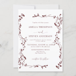 Elegante Blumenstrauß Classic Wedding Einladung