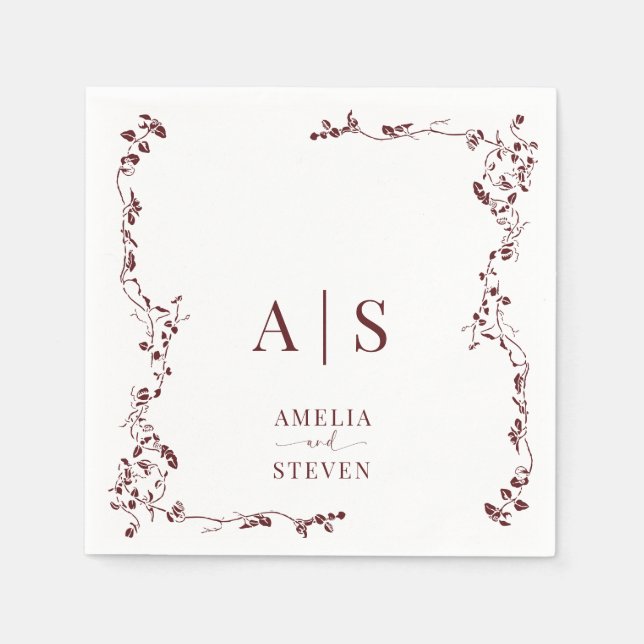 Elegante Blumenstrauß Classic Wedding Serviette (Vorderseite)