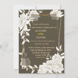 Elegante Blumenstrauß-Karte Einladung