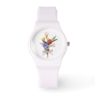 Elegante Blumenstrauß-Uhr Armbanduhr