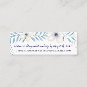 Elegante Blumenstraußozeanblau-Hochzeitsdetails Mini Visitenkarte