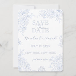 Elegante Blumentoile mit Foto Flat Save The Date