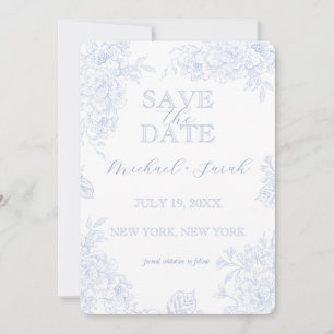 Elegante Blumentoile mit Foto Flat Save The Date