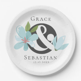 Elegante Blumenverkleidung Pappteller