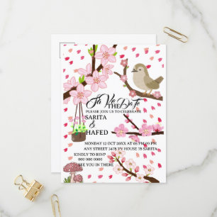 Elegante Blumenvorlage, Save the Date, Wildblume Einladungspostkarte