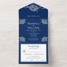 Elegante Blumenzange auf Blue Wedding