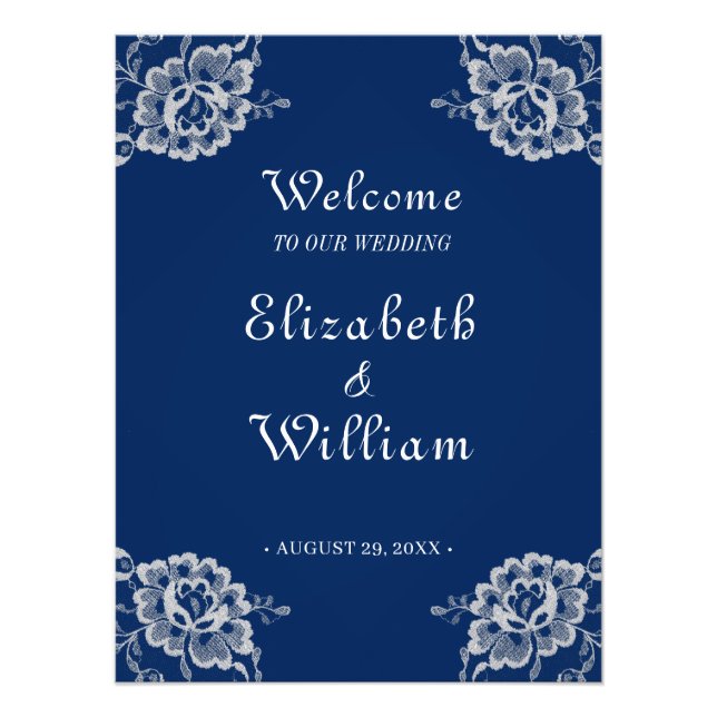Elegante Blumenzange auf Blue Wedding Fotodruck (Vorne)