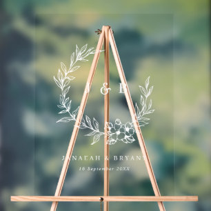 Elegante Blumenzeremonie Acrylschild