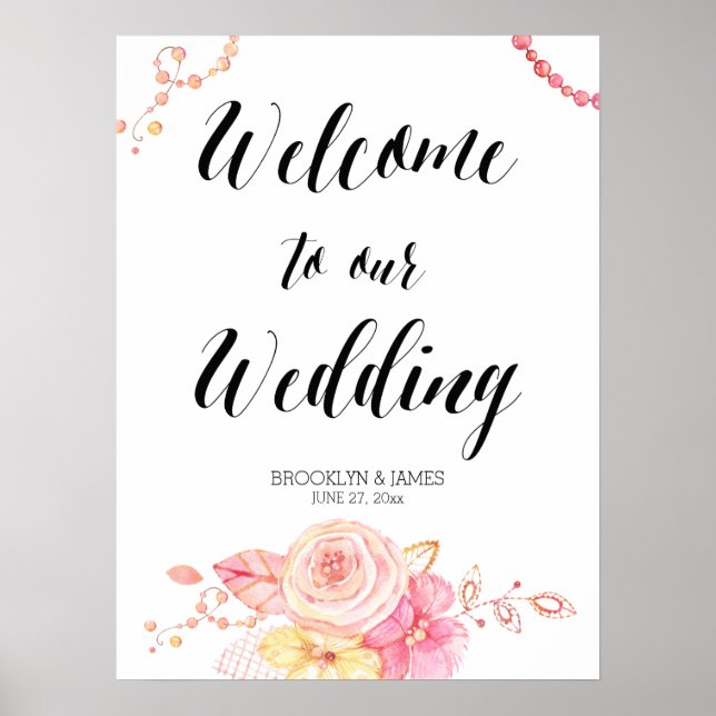 Elegante Blumenzwiebelempfänge 18x24 Poster (Vorne)