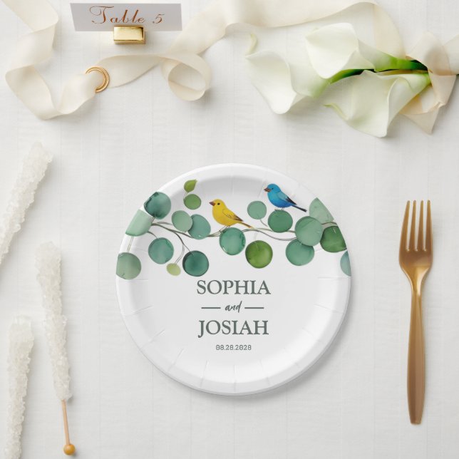 Elegante Blumenzwiebelhochzeit Pappteller (Hochzeit)