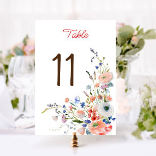 Elegante Blumige Tischnummer