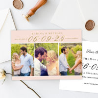 Elegante Blush and Gold Wedding Foto Collage