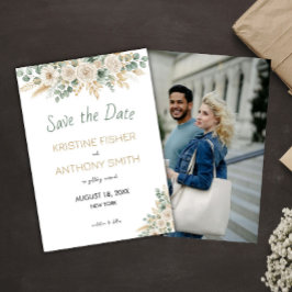 Elegante Blush Bloral Save the Date Card