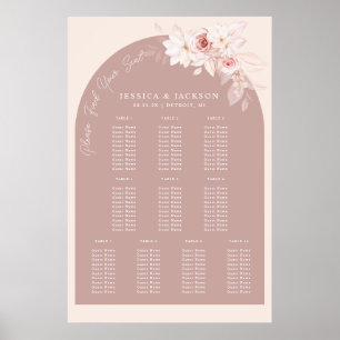 Elegante Blush Blues Hochzeitsstift Poster