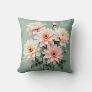 Elegante Blush-Chrysanthemen-Kunst Kissen
