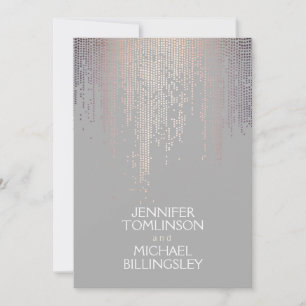 Elegante Blush Confetti Punkte auf leicht grau Einladung
