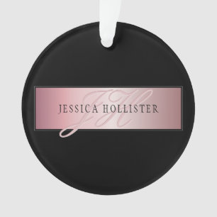 Elegante Blush Faux Roségold Name & Initialen Ornament