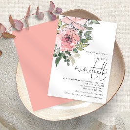 Elegante Blush Florals Ninetieth Birthday Party Einladung