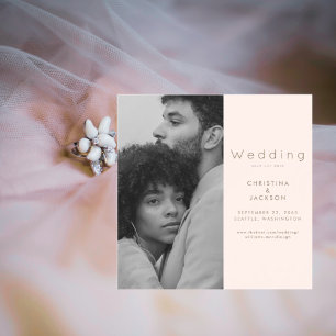 Elegante Blush-Foto Save-the-Date-Karte Magneteinladung