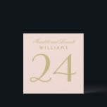 Elegante Blush Gold Wedding Monogram Tischnummer<br><div class="desc">Die schlichten und eleganten Tischnummern sind mit einem Hochzeitsmonogramm und einem beidseitig quadratischen Design in Rosa- und Goldfarben gestaltet (können individuell an Ihr Farbschema angepasst werden). Individuell anpassen und jede Tischnummer in Ihren Warenkorb legen.</div>